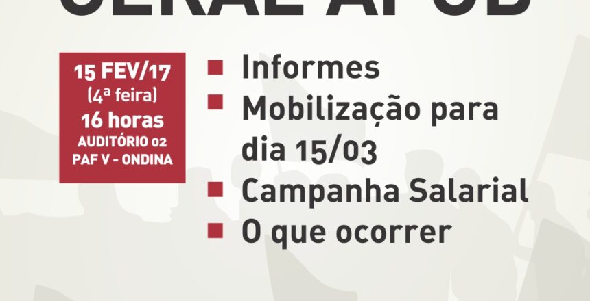 ASSEMBLEIA GERAL 15 DE FEVEREIRO DE 2017