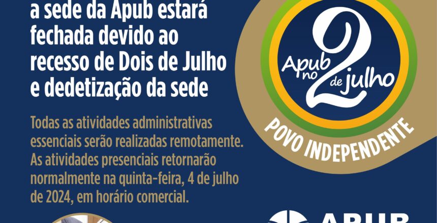 CARD RECESSO DE 2 DE JULHO E DEDETIZACAO DA SEDE