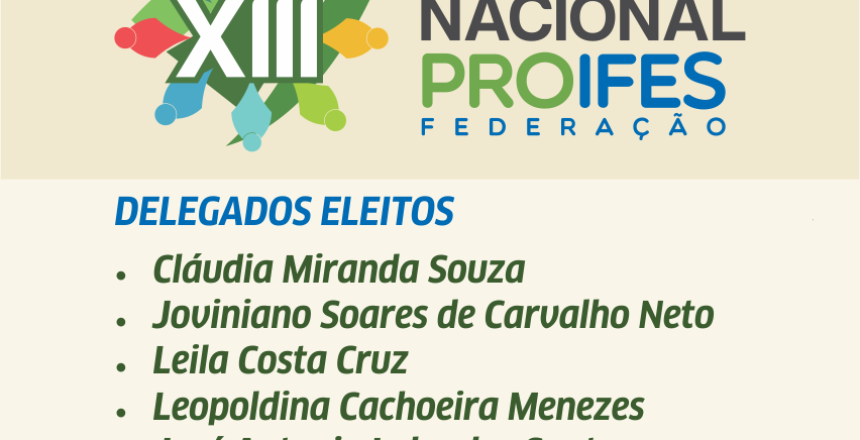 CARD RESULTADO ELEICAO  XIII ENCONTRO NACIONAL PROIFES
