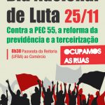 CARTAZ DIA NACIONAL DE LUTA CONTRA A PEC 25 DE NOVEMBRO